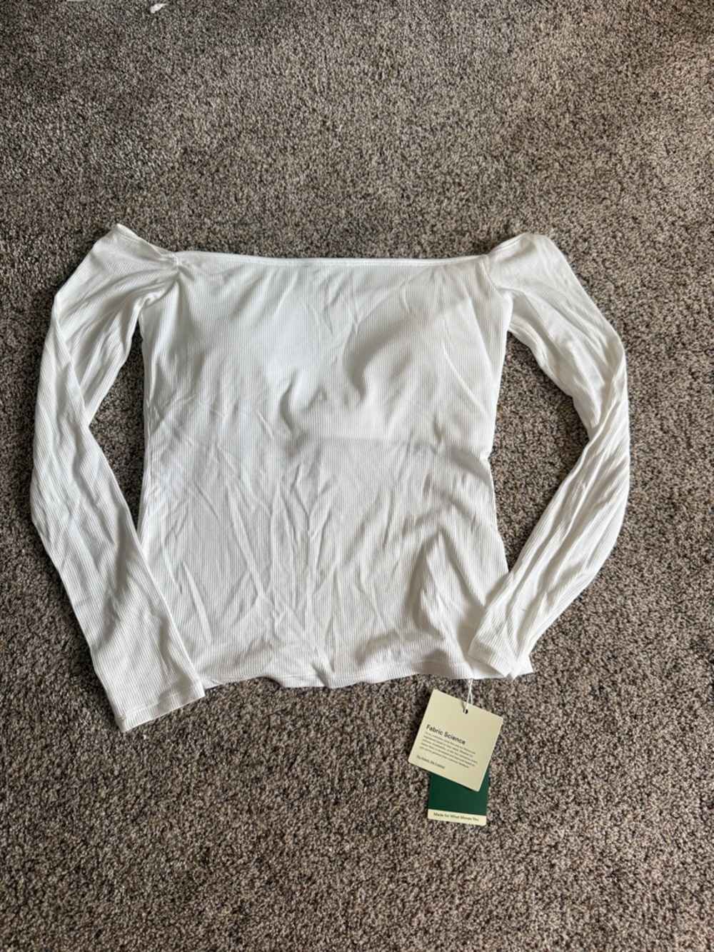 HALARA Off-Shoulder Long Sleeve Top - White